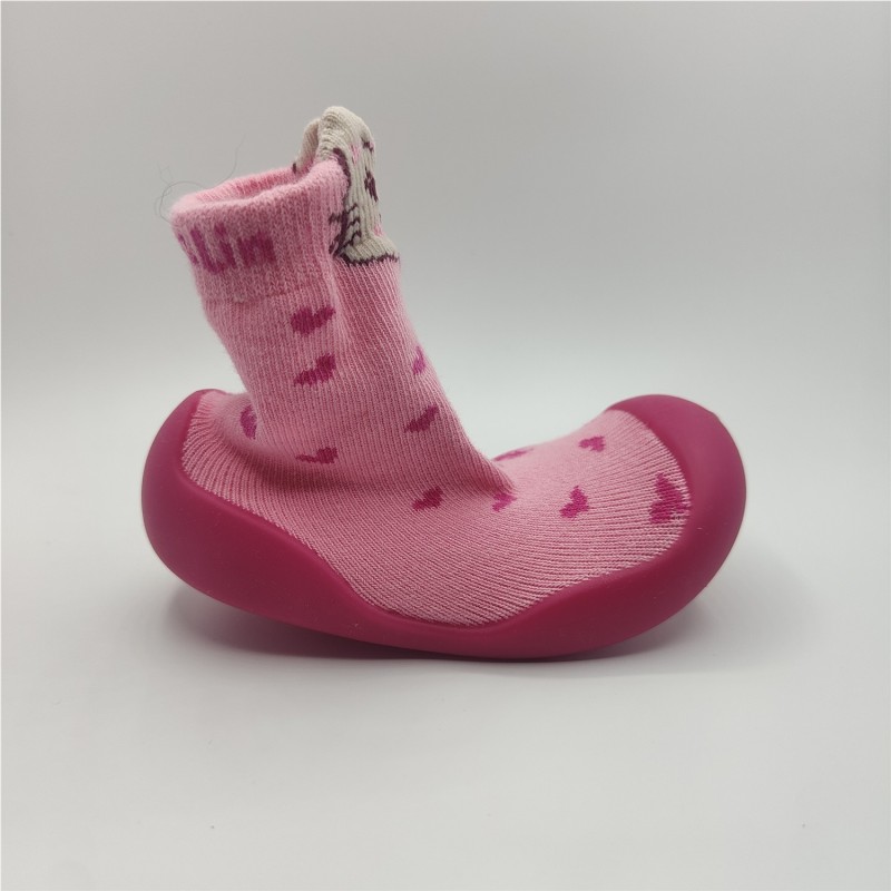 CALCETIN CORAZONES ROSA 2