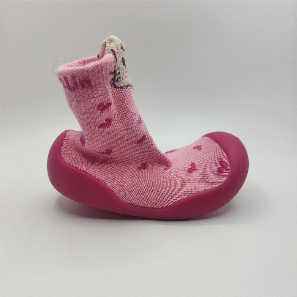 CALCETIN CORAZONES ROSA