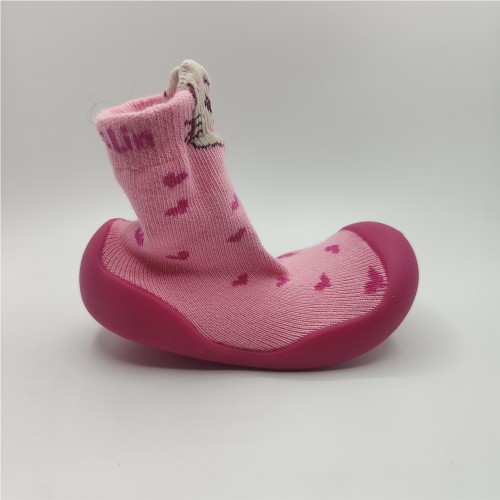 CALCETIN CORAZONES ROSA