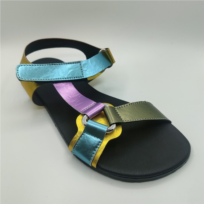 SANDALIA METALIZADA MULTICOLOR