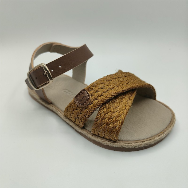 SANDALIA TRENZADA CAMEL
